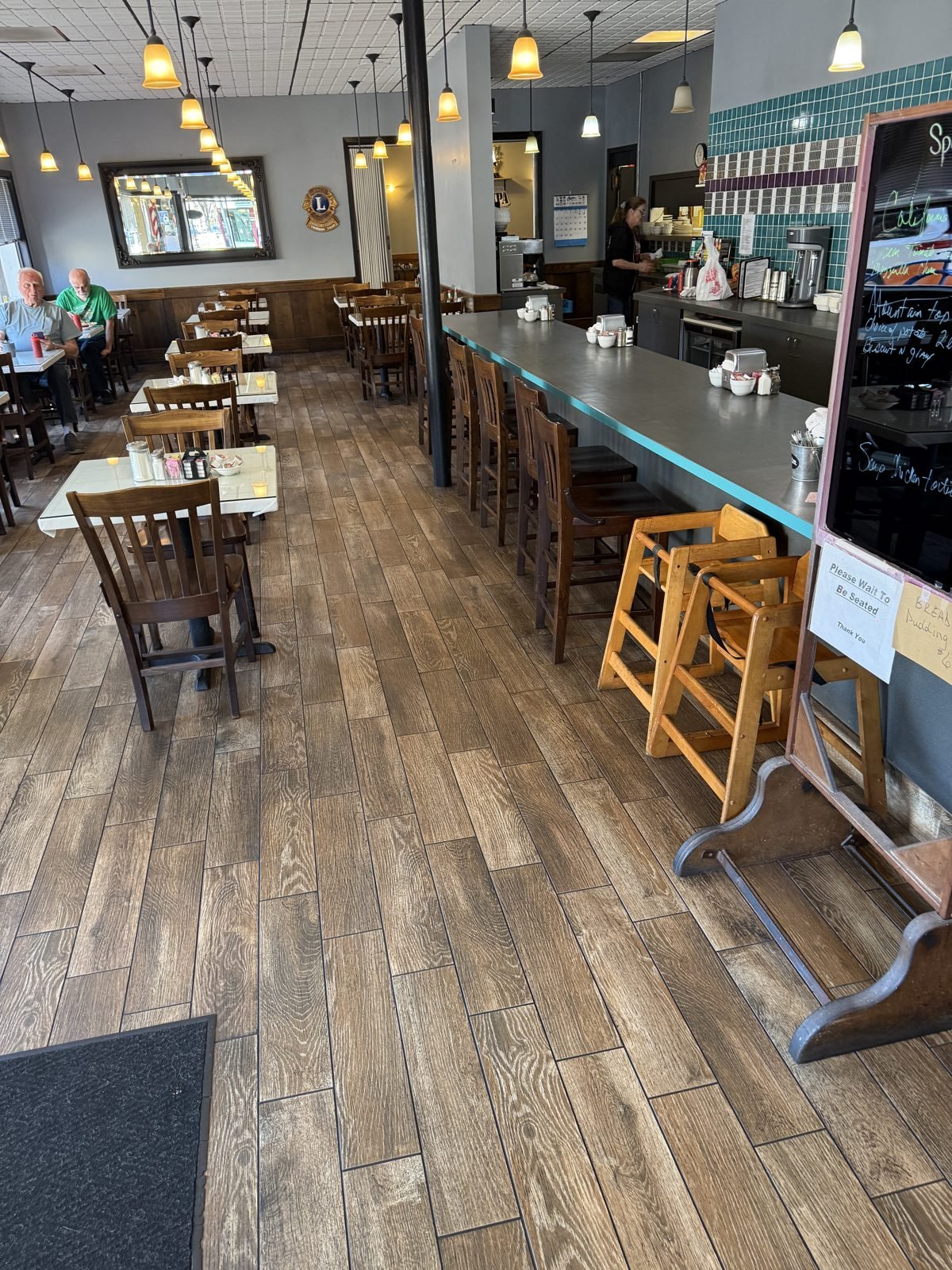 The counter seating in the M&M dining room