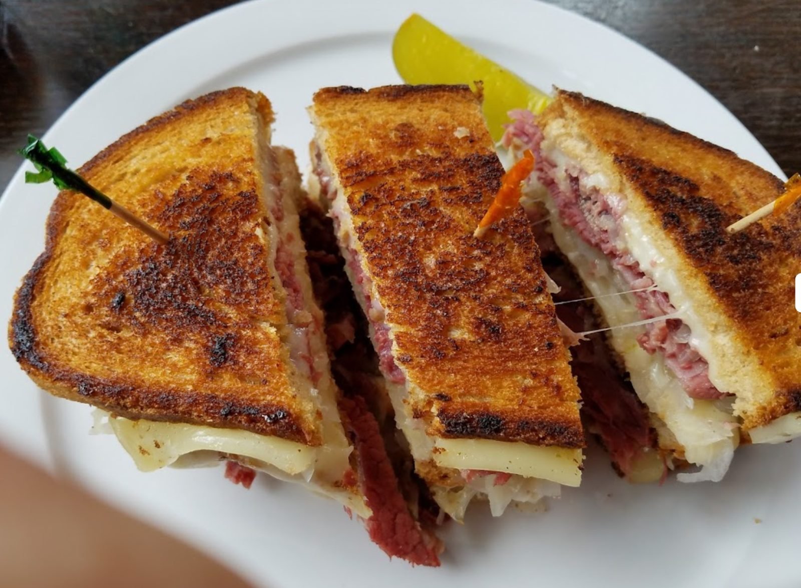 Reuben sandwich on grilled rye